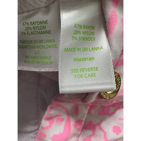 Lilly Pulitzer Sea Cups Pelican  Pink Stretch Shorts Size 6 - Picture 5 of 5